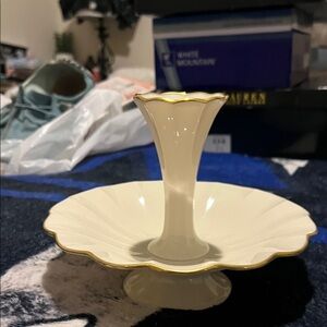 Lenox Cream and Gold Accent Dish